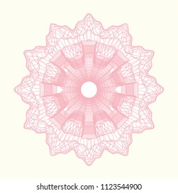 Pink rosette. Linear Illustration.