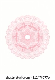 Pink rosette. Linear Illustration.