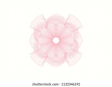 Pink rosette. Linear Illustration.