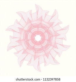 Pink rosette. Linear Illustration.
