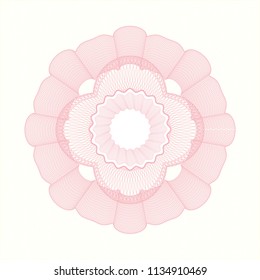 Pink rosette. Linear Illustration.