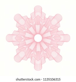 Pink rosette. Linear Illustration.