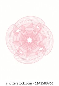 Pink rosette. Linear Illustration.