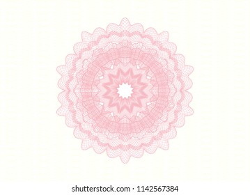 Pink rosette. Linear Illustration.