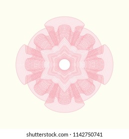 Pink rosette. Linear Illustration.