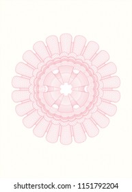 Pink rosette. Linear Illustration.