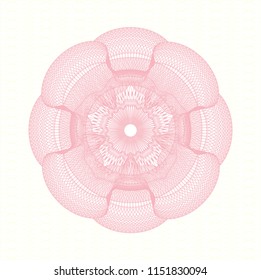 Pink rosette. Linear Illustration.