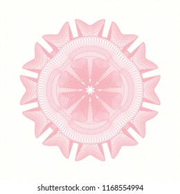 Pink rosette. Linear Illustration.
