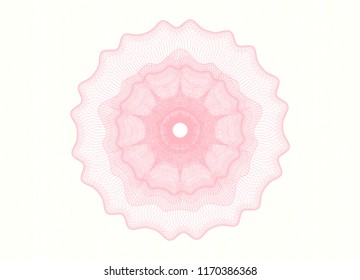 Pink rosette. Linear Illustration.