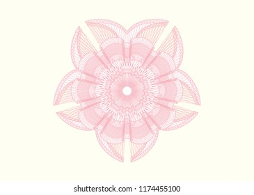 Pink rosette. Linear Illustration.
