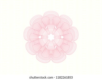 Pink rosette. Linear Illustration.