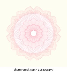 Pink rosette. Linear Illustration.