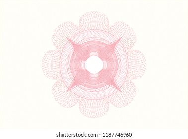 Pink rosette. Linear Illustration.