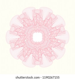 Pink rosette. Linear Illustration.