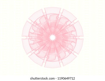 Pink rosette. Linear Illustration.
