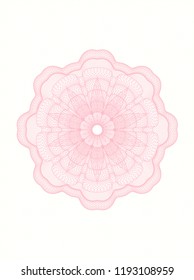 Pink rosette. Linear Illustration.