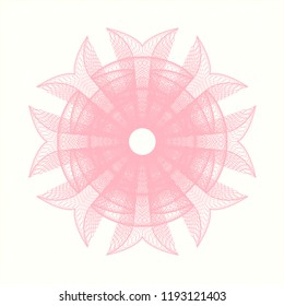 Pink rosette. Linear Illustration.