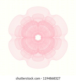 Pink rosette. Linear Illustration.
