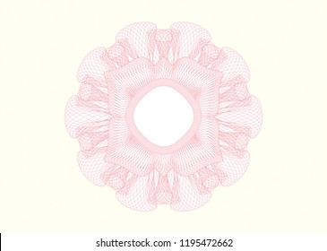 Pink rosette. Linear Illustration.
