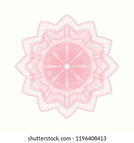 Pink rosette. Linear Illustration.