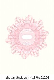 Pink rosette. Linear Illustration.