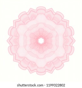 Pink rosette. Linear Illustration.