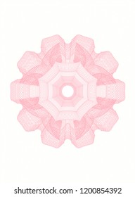 Pink rosette. Linear Illustration.