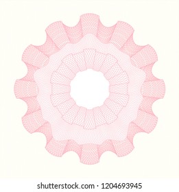 Pink rosette. Linear Illustration.