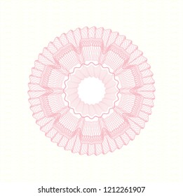 Pink rosette. Linear Illustration.