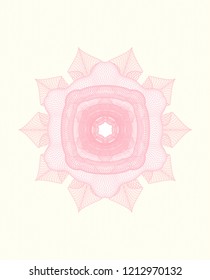 Pink rosette. Linear Illustration.