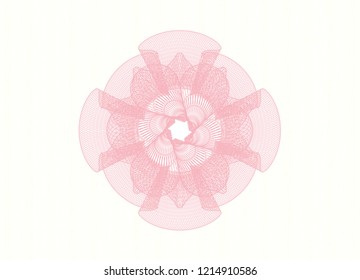 Pink rosette. Linear Illustration.