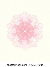 Pink rosette. Linear Illustration.