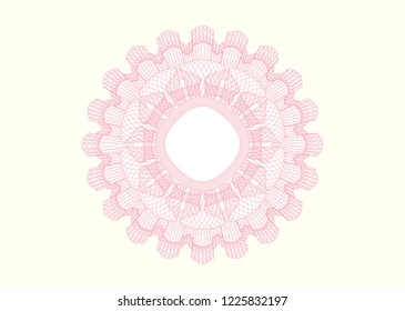 Pink rosette. Linear Illustration.
