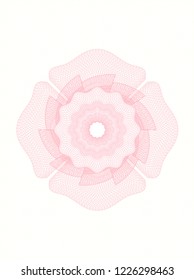 Pink rosette. Linear Illustration.