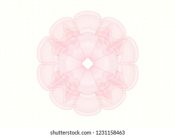 Pink rosette. Linear Illustration.