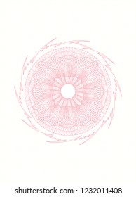 Pink rosette. Linear Illustration.