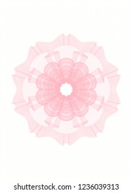 Pink rosette. Linear Illustration.