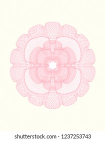 Pink rosette. Linear Illustration.