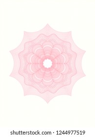 Pink rosette. Linear Illustration.