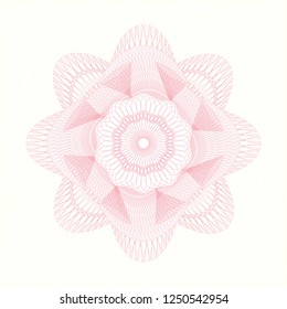 Pink rosette. Linear Illustration.