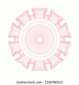 Pink rosette. Linear Illustration.