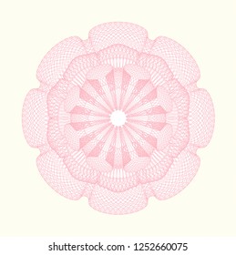 Pink rosette. Linear Illustration.