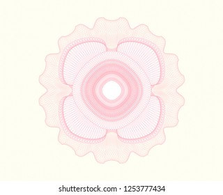 Pink rosette. Linear Illustration.