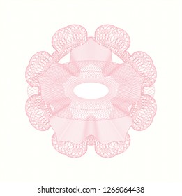 Pink rosette. Linear Illustration.