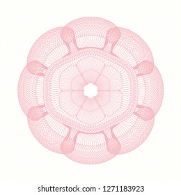 Pink rosette. Linear Illustration.