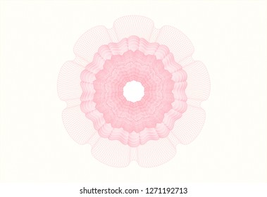 Pink rosette. Linear Illustration.