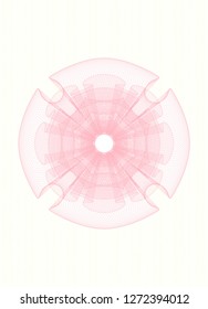 Pink rosette. Linear Illustration.