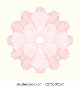 Pink rosette. Linear Illustration.