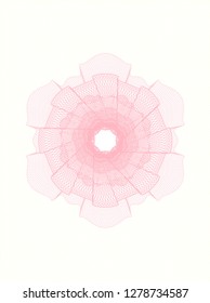 Pink rosette. Linear Illustration.