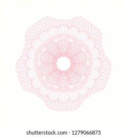 Pink rosette. Linear Illustration.